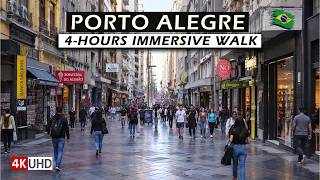 🇧🇷 PORTO ALEGRE — 4 Hours of Immersive Walking Through the City — Walking Tour 【 4K UHD 】