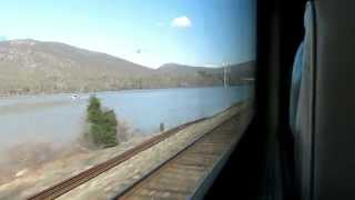 Metro-North train ride from New York Grand Central to Poughkeepsie. Hudson Line.
