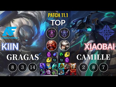 AF Kiin Gragas vs ES Xiaobai Camille Top - KR Patch 11.1
