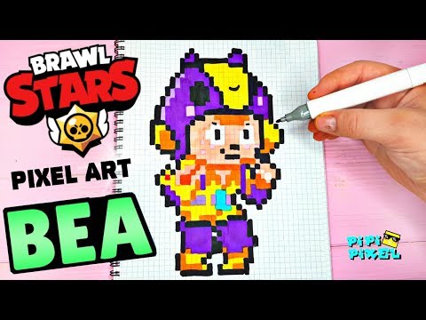 BEA пчелка из ИГРЫ BRAWL STARS РИСУНКИ ПО КЛЕТОЧКАМ - PIXEL ART