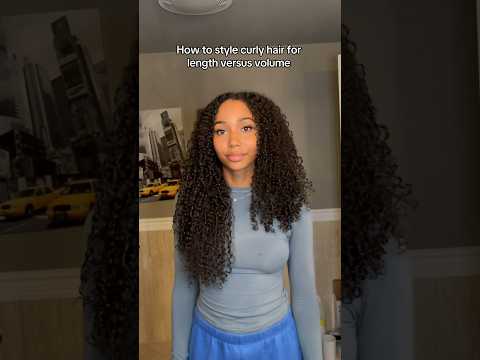 How to Style Curly Hair For Length VS. Volume!! #shorts