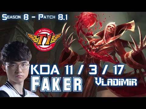 SKT T1 Faker VLADIMIR vs ZOE Mid - Patch 8.1 KR Ranked