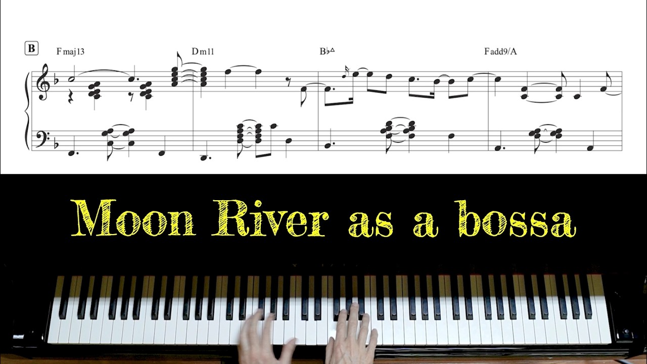 "Moon River" but as a Bossa nova - piano arrangement with sheet music by Jacob Koller