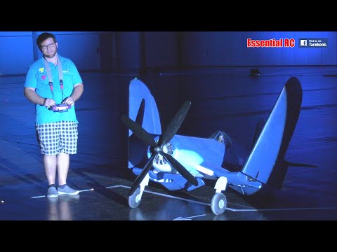 GIANT but SUPER LIGHT Indoor Flight 1:4 scale RC F4U CORSAIR (Folding Wings / Twist & Turn Retracts)