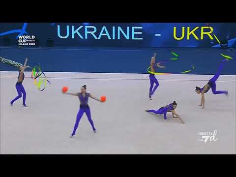 UKRAINE Group UKR 3 Ribbons 2 Balls FINALS WC BAKU 2023