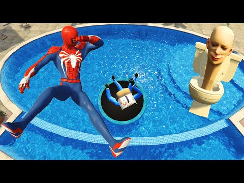 GTA 5 SPIDERMAN & Skibidi Toilet Pool Jumps (Fails, Ragdolls & Euphoria Physics) #5