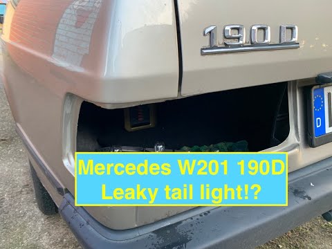 olaf's oldtimer. Repair. Trying to seal leaking tail light of my Mercedes W201 190D.