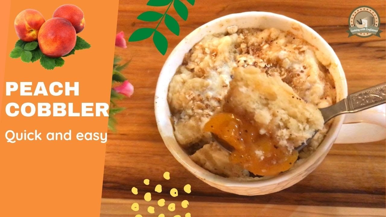 2 minute Quick Peach cobbler Recipe || Super easy Peach cobbler in a mug