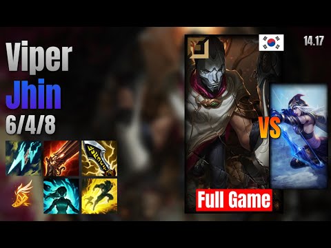 Viper Adc Jhin vs Ashe lol KR solo rank Full Game 14.17