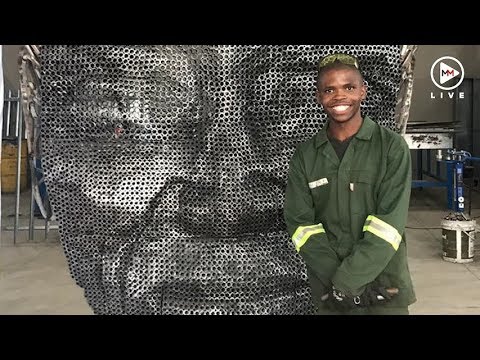Meet Minenhle Nxele, the man behind the scrap metal Madiba statue