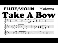 Take A Bow Flute Violin Sheet Music Backing Track Play Along Partitura