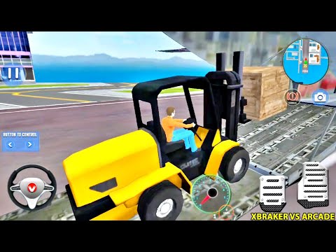 Airplane Pilot Car Transporter: Bikes, Cars and Forklift Transport Game Sim - Android Gameplay