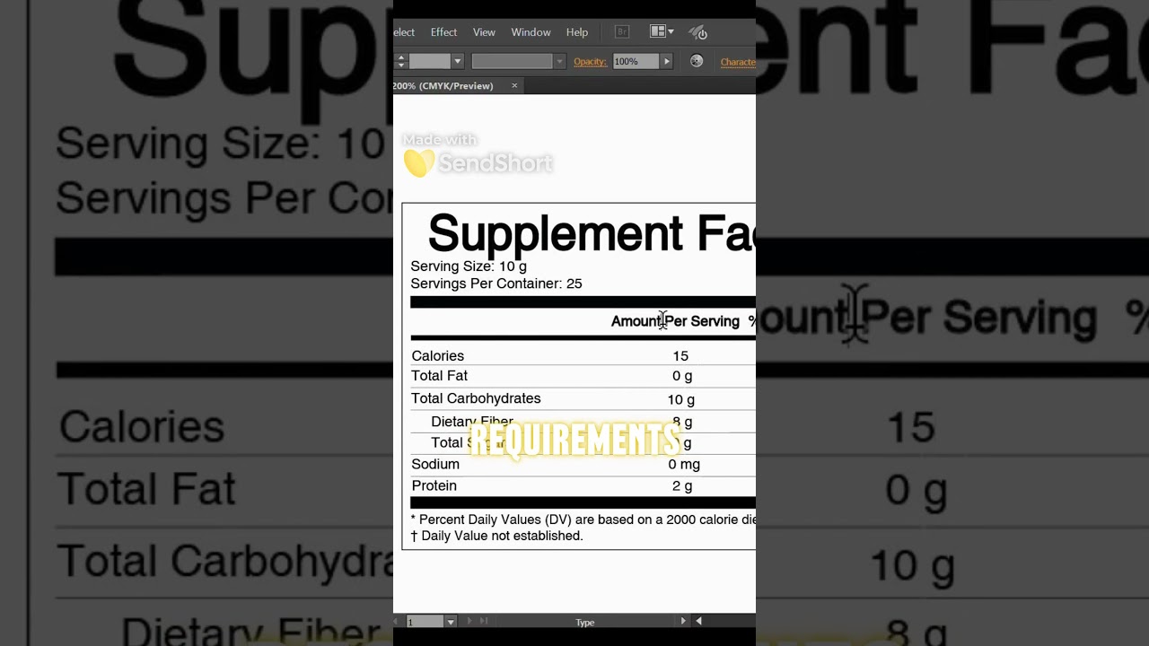 🔥EDITABLE Supplement Facts Label Template AI Format - Download Adobe Illustrator