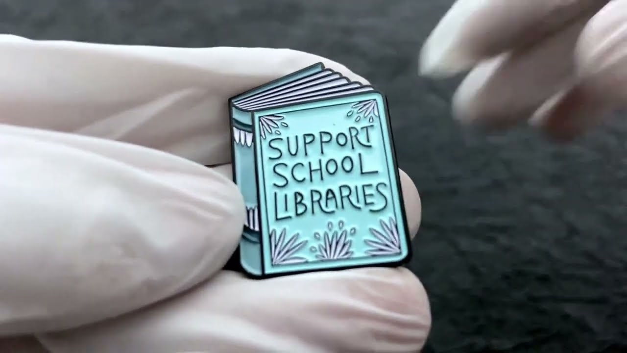 1503 - Blue Book With Blue Rubber Hat Cartoon Badge Pins