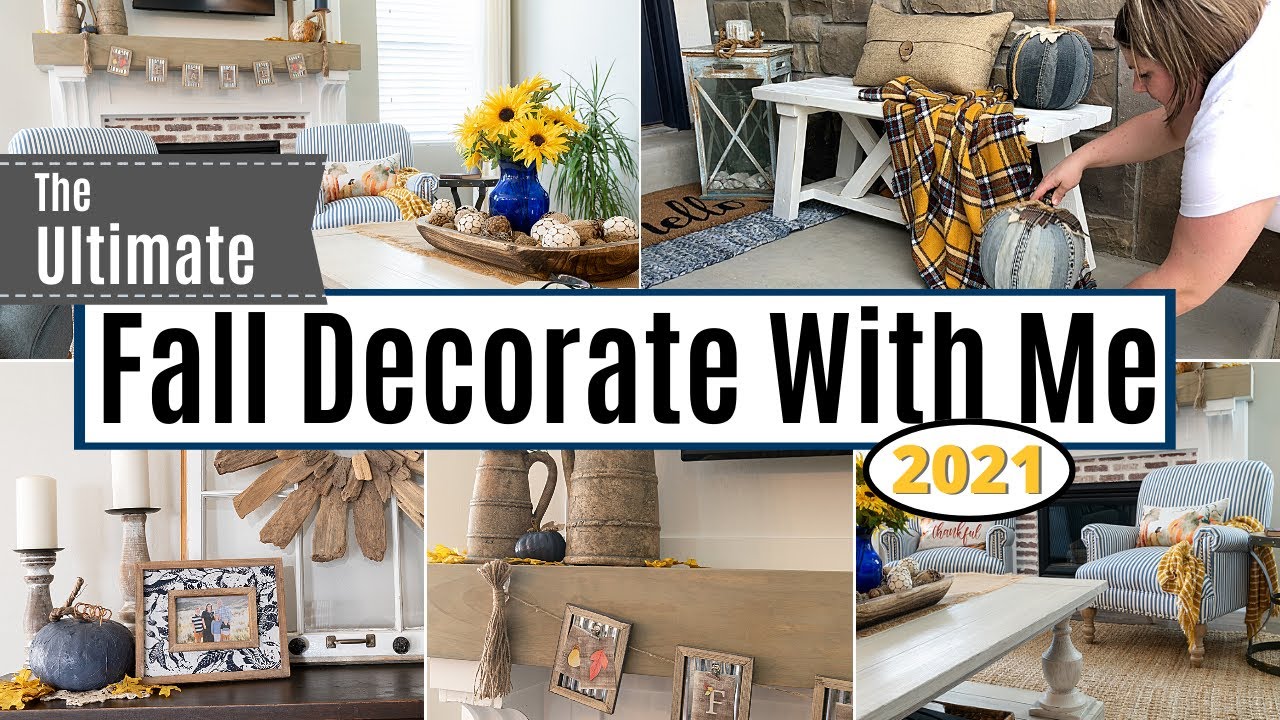 DECORATE WITH ME FOR FALL  2021 | FREE decor ideas & printable! EASY & CHEAP FALL DECOR IDEAS
