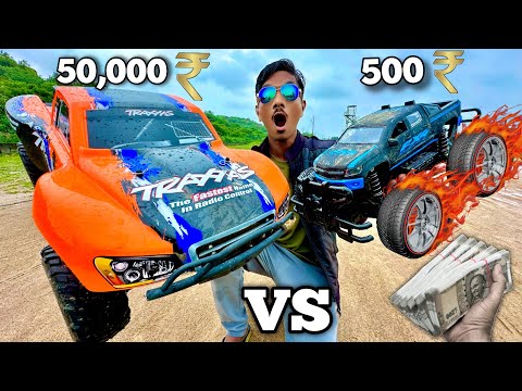 Traxxas 50,000 rs RC Monster car Vs 500 rs RC Car Unboxing & Fight  - Chatpat toy tv