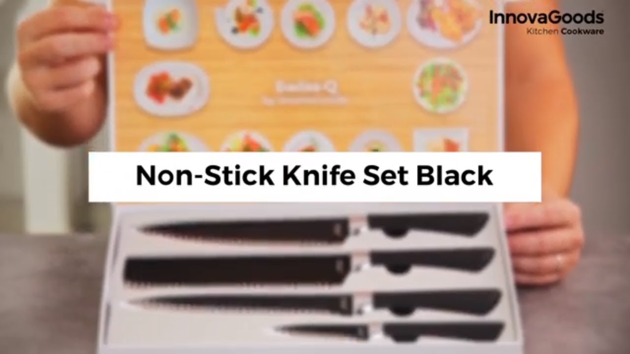 InnovaGoods Swiss·Q Namiutsu Black Shark peilių rinkinys (4 vienetai)