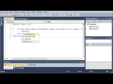 Visual Basic Tutorial 129 Openfiledialog Youtube