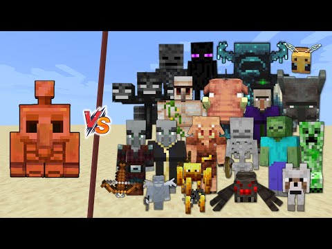 Copper Golem vs All mobs in Minecraft - Copper Golem vs Every Minecraft mob