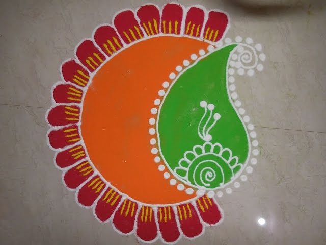 Beautiful and easy freehnd rangoli design by poonam hedau