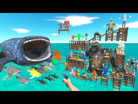 Parkour ZigZag Hunting Giant King Kong and Fights Sea Monsters - Animal Revolt Battle Simulator
