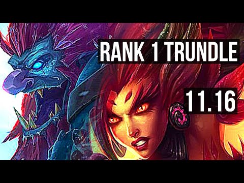 TRUNDLE & Ziggs vs ZYRA & Syndra (SUPPORT) (DEFEAT) | Rank 1 Trundle | JP Challenger | v11.16