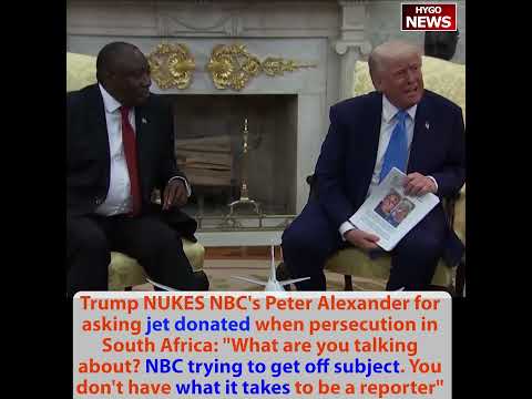 Retief Goosen: 'Some Buddy Farmers Got Killed; My 80-Year-Old Mom Attacked in Her House'; Trump NUKES NBC's Peter Alexander on Jet Question: 'You Don't Have What It Takes'; Shows Recent Murder Headlines