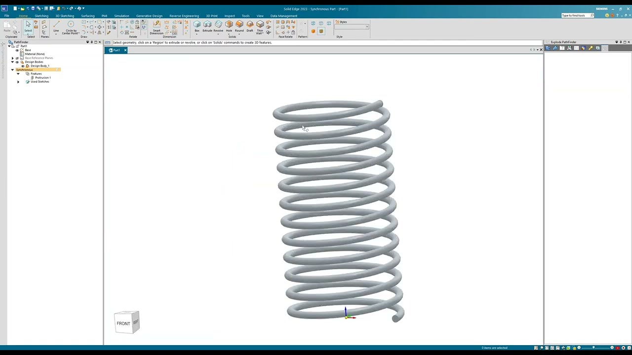 Solid Edge Create Spring With Synchronous