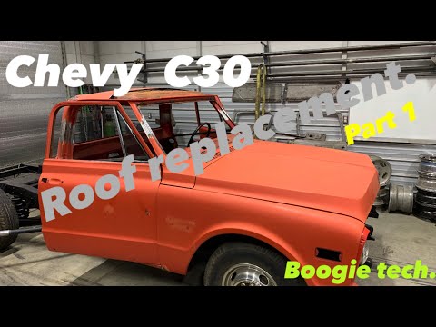 1969 Chevy C30 truck roof replacement.