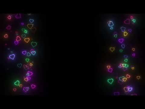 Colorful Neon Heart Fly Up Video Footage Background Free Download No Copyright