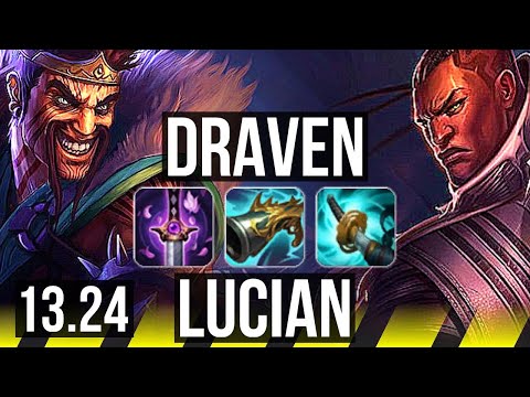 DRAVEN & Pyke vs LUCIAN & Milio (ADC) | 600+ games, 13/4/10 | KR Challenger | 13.24