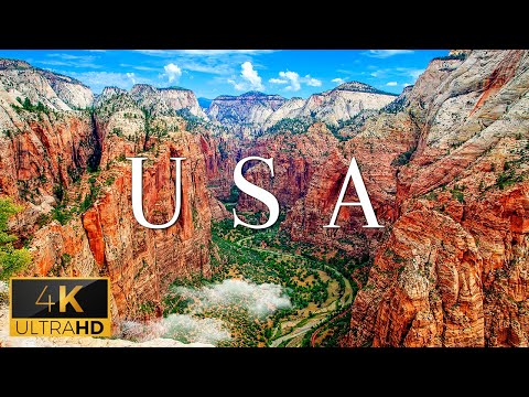 FLYING OVER THE USA (4K UHD) - Calming Piano Music With Stunning Beautiful Nature Film For Reading