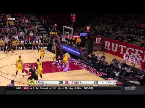 9th Ranked Hawkeyes Beat Pesky Rutgers 90-76