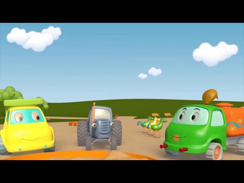 Tom der Traktor. Folge 4 - Traktor und Laster bauen die Sandburg. Kinder Zeichentrick - deutsch.