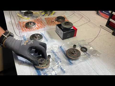 Chainsaw clutch drum with floating wheel