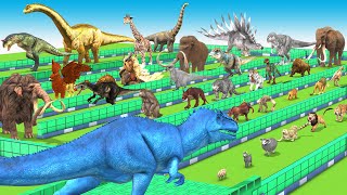Epic Giganotosaurus Deathrun Ascended | All ARK Creatures - Animal Revolt Battle Simulator