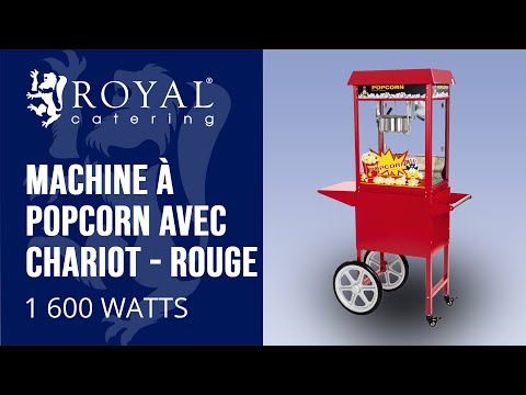Vidéo - Machine à popcorn avec chariot - Rouge
