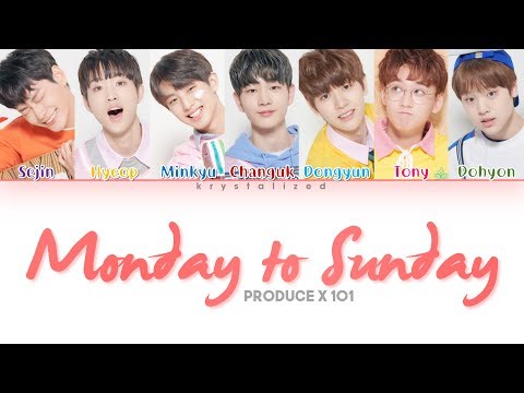 Mix - [PRODUCE X 101] Daily Vitamin (데일리 비타민) 'Monday to Sunday' (Color Coded Han/Rom/Eng Lyrics)