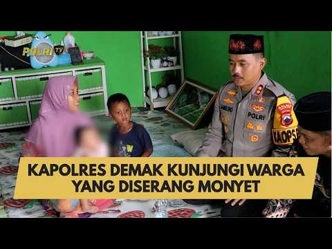 KAPOLRES DEMAK KUNJUNGI WARGA YANG DISERANG MONYET