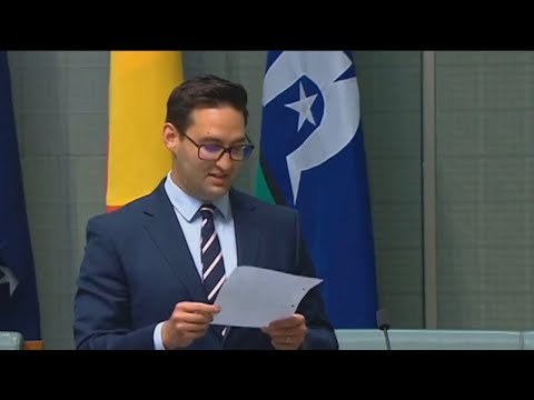 Josh Burns performs poem in parliament