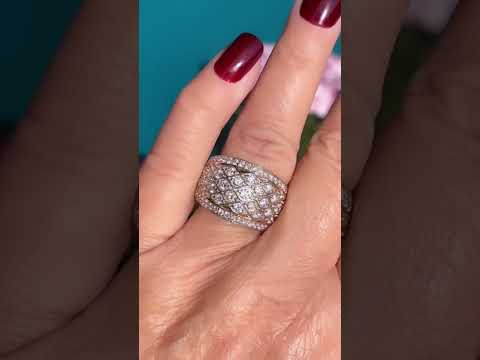 Superb Modern 9ct Yellow Gold Diamond Wide Ring - 1.50ct