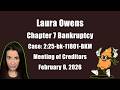 Laura Owens Bankruptcy Case Meeting Of The Creditors February 9 2026