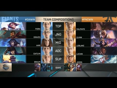 GIA vs FNC Highlights - GIANTS GAMING vs FNATIC - EU LCS Week 4 - SPRING 2016