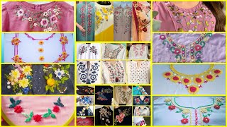 Hand embroidery designs for dresses/ shirts/ blouse/ kurtis / t-shirt / kameez #handembroidery #diy 