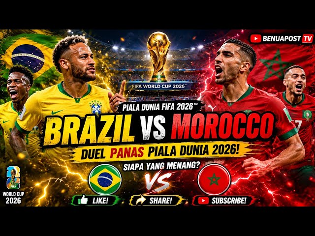 Brazil vs Morocco 2026 | Duel Sengit Grup C Piala Dunia FIFA 2026! Siapa yang Akan Menang? #bola 