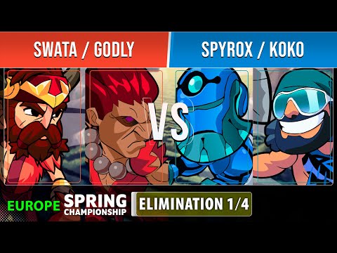 Swata & Godly VS Spyrox & Koko - Elimination 1/4 - EU - Brawlhalla Spring Championship 2022