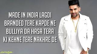 MADE IN INDIA - Guru Randhawa (Lyrics) | Vee