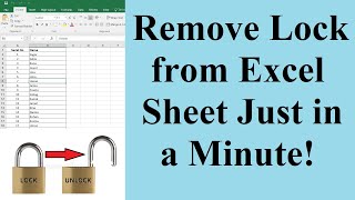 How to Remove Lock from Excel Sheet || Remove Password from Excel