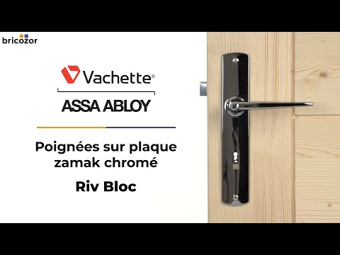 Poignées de porte sur plaques - chromé - Riv Bloc VACHETTE