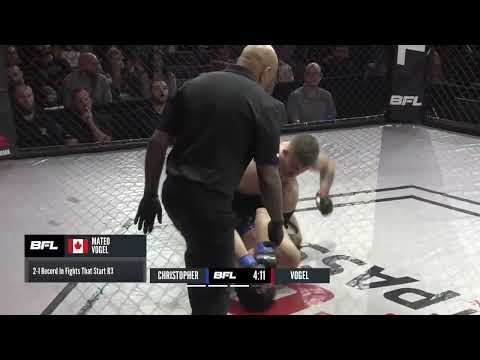 Mateo Vogel head kick to spinning back fist to blast double KOs Taylor Christopher